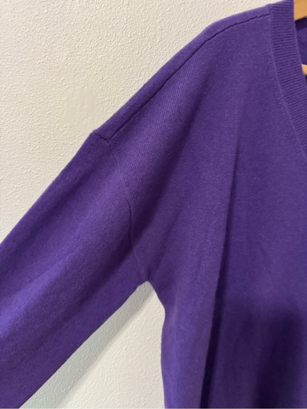 Talbots Plus Pure Cashmere V Neck Pullover Sweater Purple Relaxed Fit Luxury-2X - Picture 4 of 9